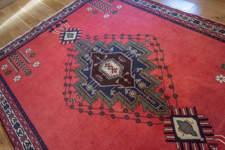 Hand-Knotted Sirjand Rug From Iran (Persian)