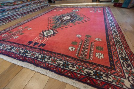 Hand-Knotted Sirjand Rug From Iran (Persian)