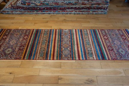 Hand-Knotted Khorjin Runner From Afghanistan