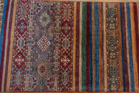 Hand-Knotted Khorjin Runner From Afghanistan