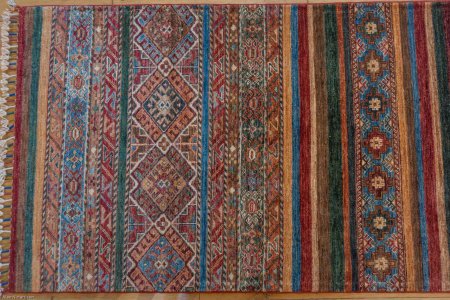 Hand-Knotted Khorjin Runner From Afghanistan