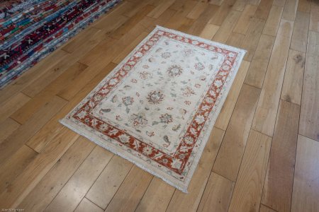 Hand-Knotted Ziegler Rug From Afghanistan