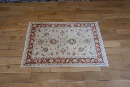 Hand-Knotted Ziegler Rug From Afghanistan