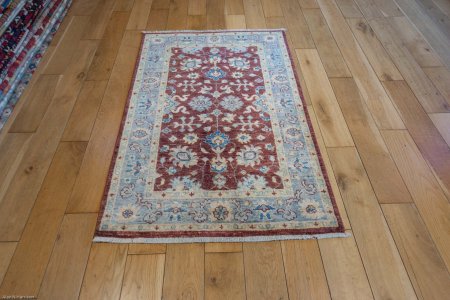 Hand-Knotted Ziegler Rug From Afghanistan