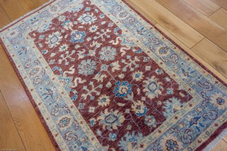 Hand-Knotted Ziegler Rug From Afghanistan