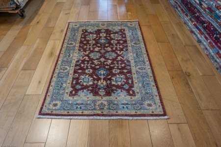 Hand-Knotted Ziegler Rug From Afghanistan