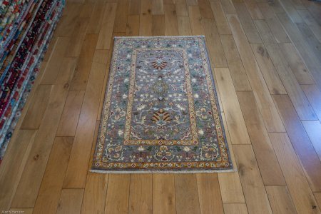 Hand-Knotted Ziegler Rug From Afghanistan