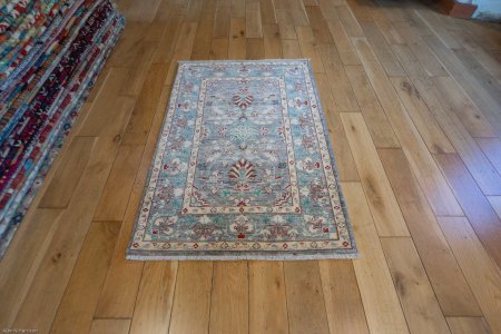 Hand-Knotted Ziegler Rug From Afghanistan