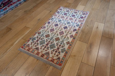 Hand-Knotted Chubi Rug From Afghanistan