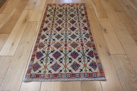 Hand-Knotted Chubi Rug From Afghanistan