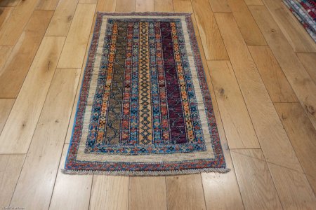 Hand-Knotted Chubi Rug From Afghanistan