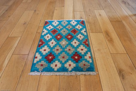 Hand-Knotted Chubi Rug From Afghanistan