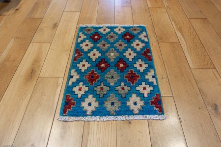 Hand-Knotted Chubi Rug From Afghanistan