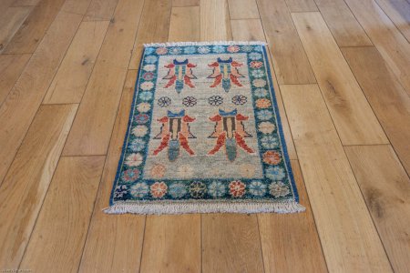 Hand-Knotted Chubi Rug From Afghanistan