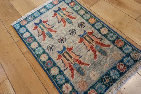 Hand-Knotted Chubi Rug From Afghanistan