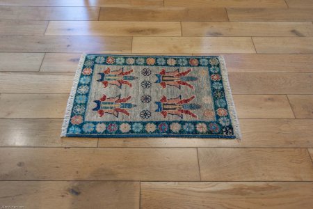 Hand-Knotted Chubi Rug From Afghanistan