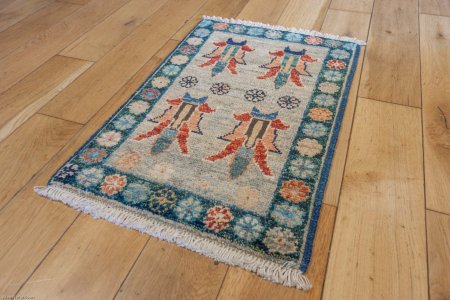 Hand-Knotted Chubi Rug From Afghanistan