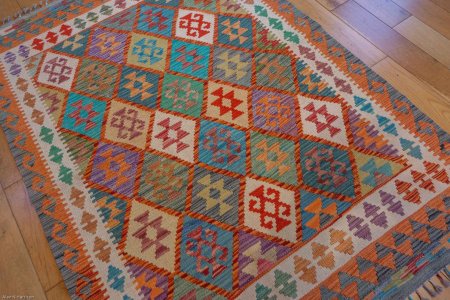 Hand-Made Mazar Kilim From Afghanistan