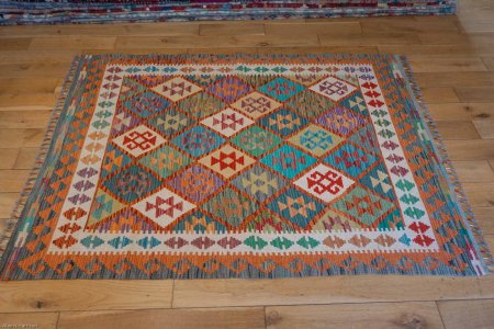 Hand-Made Mazar Kilim From Afghanistan