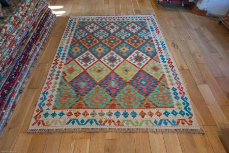 Hand-Made Mazar Kilim From Afghanistan