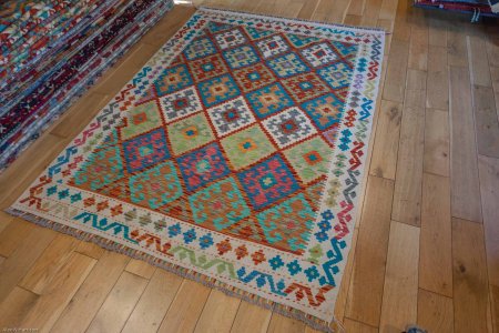 Hand-Made Mazar Kilim From Afghanistan