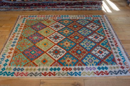 Hand-Made Mazar Kilim From Afghanistan