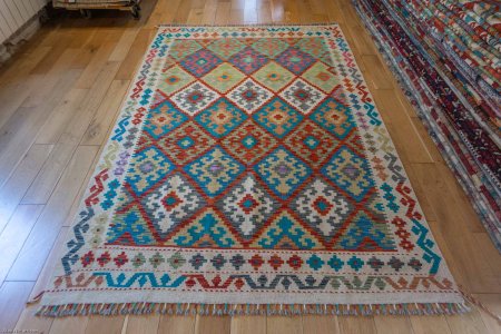 Hand-Made Mazar Kilim From Afghanistan