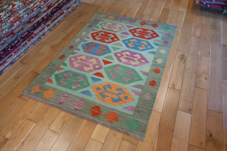 Hand-Made Mazar Kilim From Afghanistan