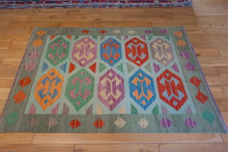 Hand-Made Mazar Kilim From Afghanistan