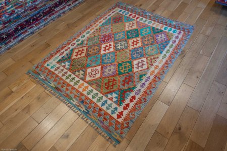 Hand-Made Mazar Kilim From Afghanistan