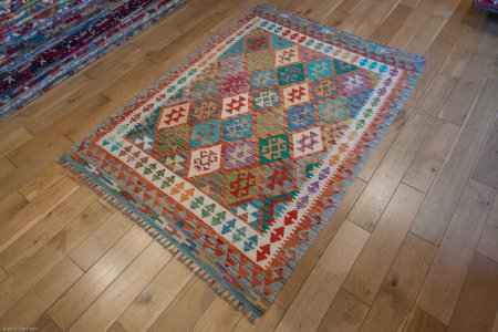 Hand-Made Mazar Kilim From Afghanistan