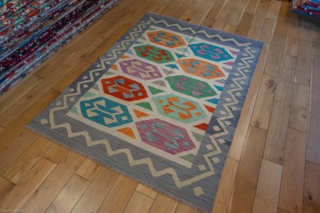 Hand-Made Mazar Kilim From Afghanistan