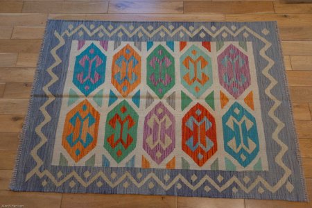 Hand-Made Mazar Kilim From Afghanistan