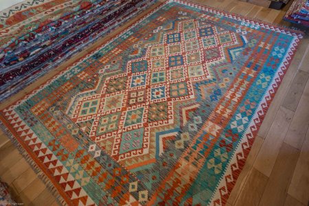 Hand-Made Mazar Kilim From Afghanistan