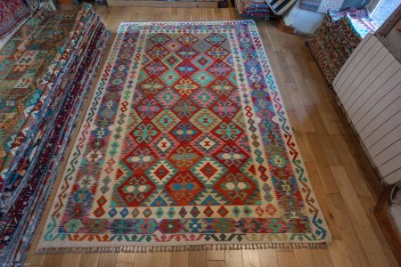 Hand-Made Mazar Kilim From Afghanistan