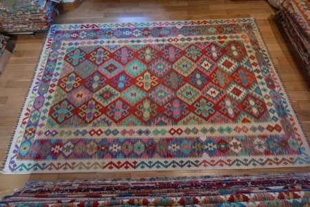 Hand-Made Mazar Kilim From Afghanistan