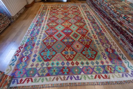 Hand-Made Mazar Kilim From Afghanistan