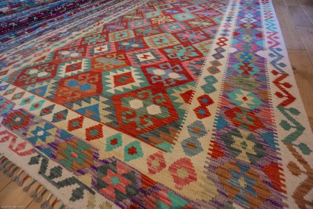 Hand-Made Mazar Kilim From Afghanistan