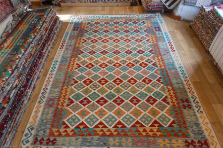 Hand-Made Mazar Kilim From Afghanistan