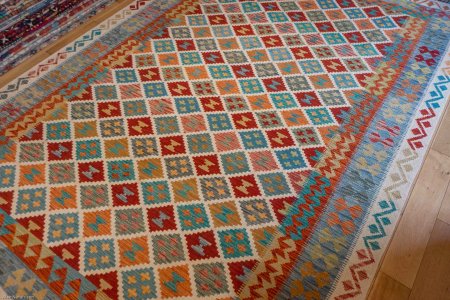 Hand-Made Mazar Kilim From Afghanistan