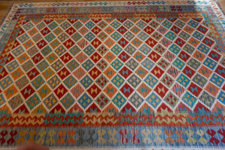 Hand-Made Mazar Kilim From Afghanistan