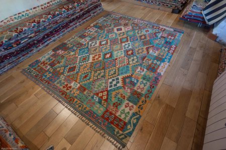 Hand-Made Mazar Kilim From Afghanistan