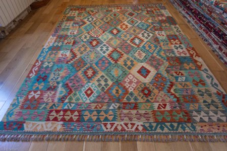 Hand-Made Mazar Kilim From Afghanistan