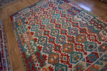 Hand-Made Mazar Kilim From Afghanistan