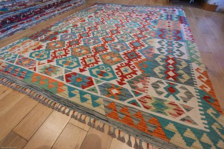 Hand-Made Mazar Kilim From Afghanistan