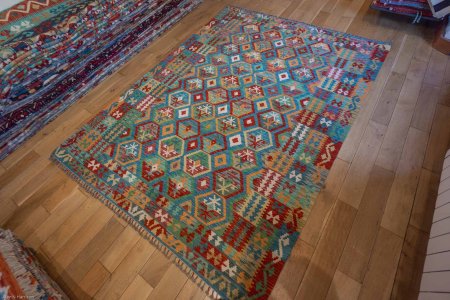 Hand-Made Mazar Kilim From Afghanistan