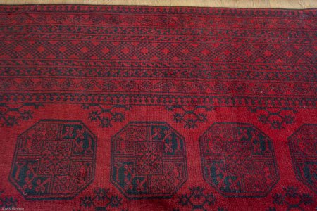 Hand-Knotted Aqcha Rug From Afghanistan