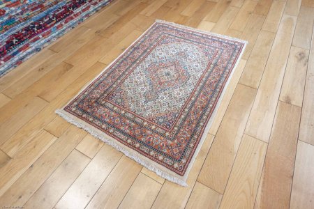 Hand-Knotted Moud Rug From Iran (Persian)