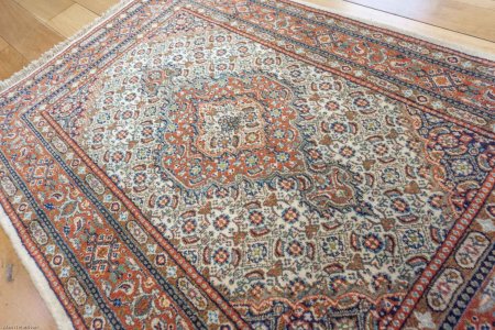 Hand-Knotted Moud Rug From Iran (Persian)