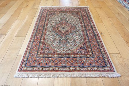 Hand-Knotted Moud Rug From Iran (Persian)